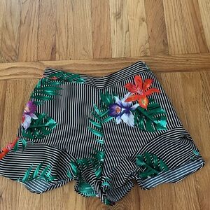 Floral Striped Women's Shorts